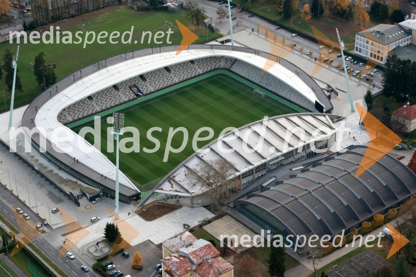 Nogometni stadion Ljudski vrt Maribor, Športna dvorana Lukna, Mladinska ulicaSlovenija iz zraka