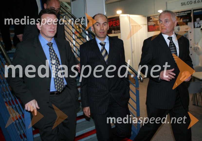 Bojan Šrot, župan Celja, Janez Janša, predsednik Vlade Republike Slovenije in mag. Franc Pangerl, direktor uprave Celjski sejem d.d.23. avtomobilski salon Slovenije, Celje