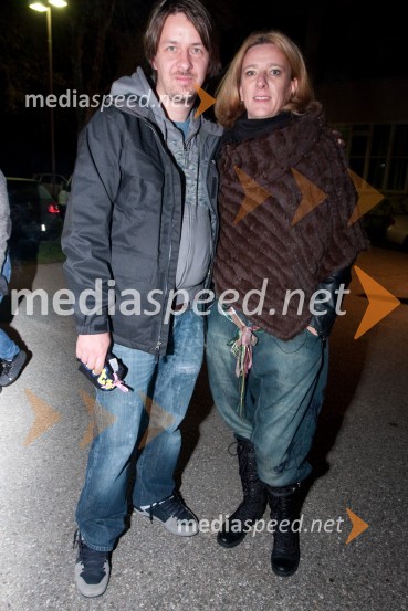 Damir Leventič, scenograf in igralec in Urška Alič Flajnik, direktorica Špas TeatraOptimist, premiera