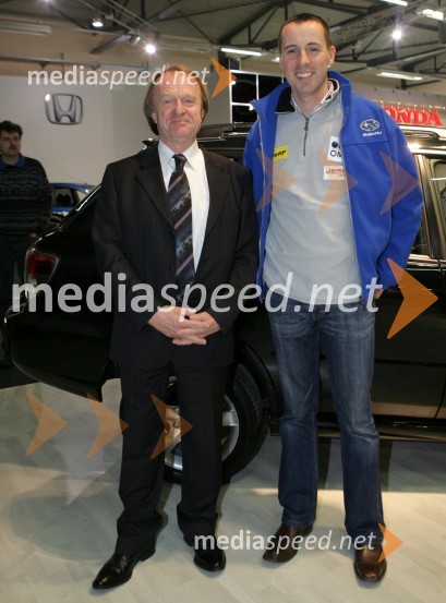 Borut Mišica, direktor podjetja Interservice d.o.o. (uvoznik blagovne znamke Subaru) in Andrej Jereb, državni prvak v rallyu v letu 200523. avtomobilski salon Slovenije, Celje