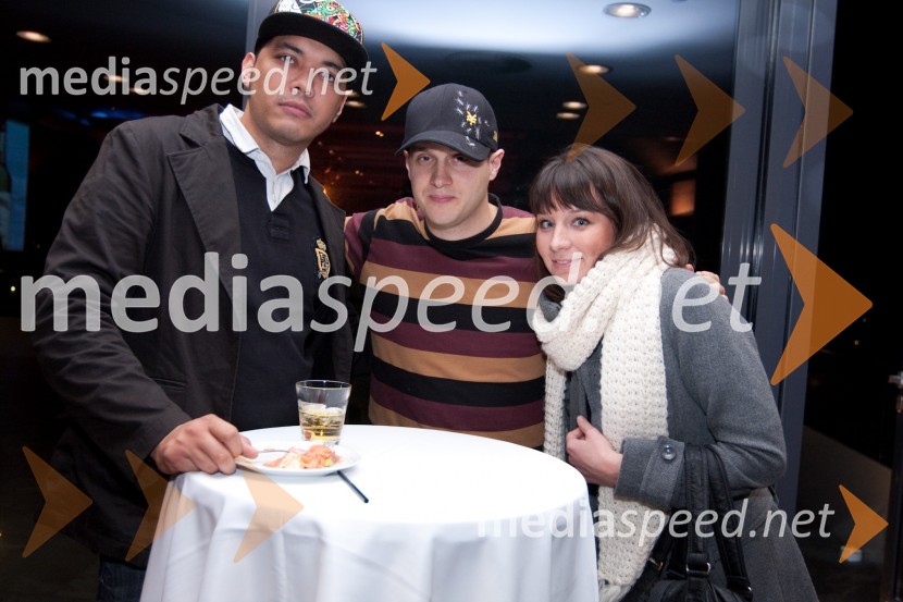 Sam Akina, režiser in scenarist, Mitja Okorn, režiser in Nina20. ljubljanski mednarodni filmski festival LIFFe, podelitev nagrad