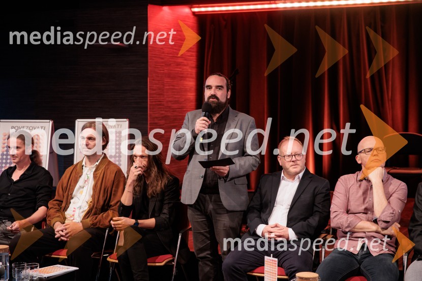  Andrej Jaklič, vodja gledališkega in sodobnoplesnega programa CD;  Žiga Predan;  Peter Baroš, direktor kulturno-umetniškega programa Cankarjevega doma;   Jure Novak, generalni direktor, Cankarjev dom; mag. Aleš Drenik, vodja programa resne glasbe, opere in balet, Cankarjev dom;  Simon Popek, vodja filmskega programa Cankarjevega domaPredstavitev nove sezone, Cankarjev dom