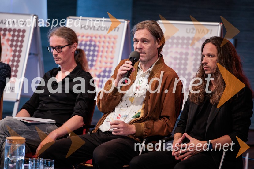  Andrej Jaklič, vodja gledališkega in sodobnoplesnega programa CD;  Žiga Predan;  Peter Baroš, direktor kulturno-umetniškega programa Cankarjevega domaPredstavitev nove sezone, Cankarjev dom