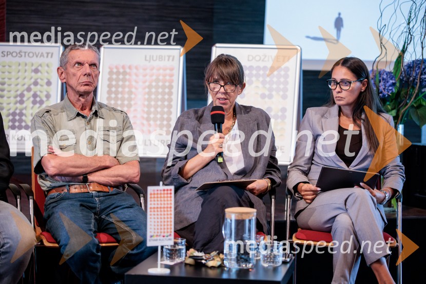 dr. Ivan Šprajc, arheolog;  Barbara Rogelj, vodja humanističnega in kulturno-vzgojnega programa, Cankarjev dom;  Barbara Rogelj, vodja humanističnega in kulturno-vzgojnega programa, Cankarjev domPredstavitev nove sezone, Cankarjev dom