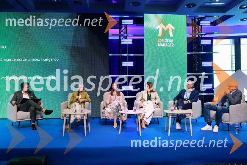  Žiga Vavpotič, podjetnik;  Zlata Tavčar, direktorica Tax-Fin-Lex; dr. Vida Groznik, znanstvena direktorica Kompetenčnega centra za umetno inteligenco; mag. Biljana Prinčič, vodja področja IT, Riko;  Marko Perme , direktor skupine Agilcon;  Matija Nendl, direktor AvtenteManagerski kongres 2026, petek
