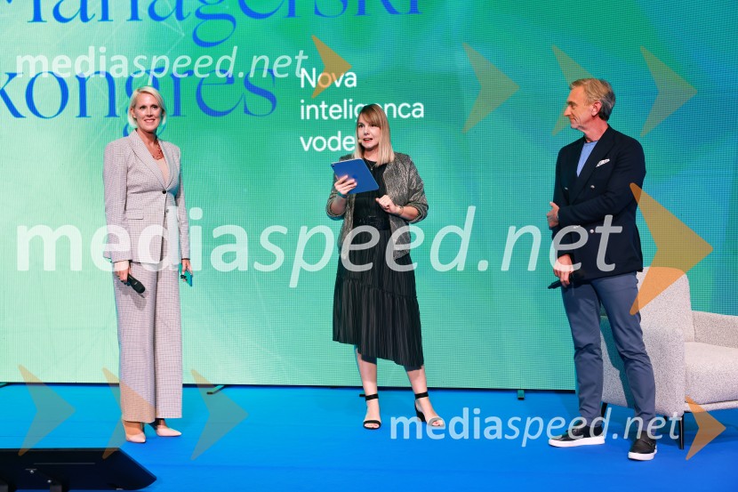  Petra Juvančič, izvršna direktorica, Združenje Manager;  Maruša Andrinek Kerec, slovenska novinarka in radijska voditeljica;  Marko Lukić, lastnik in direktor družbe Lumar IGManagerski kongres 2026, petek
