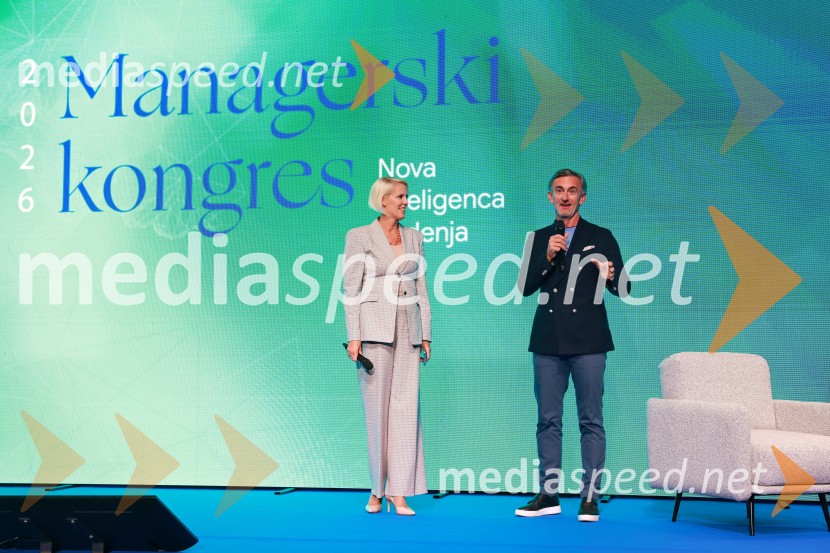  Petra Juvančič, izvršna direktorica, Združenje Manager;  Marko  Lukić, lastnik in direktor družbe Lumar IGManagerski kongres 2026, petek