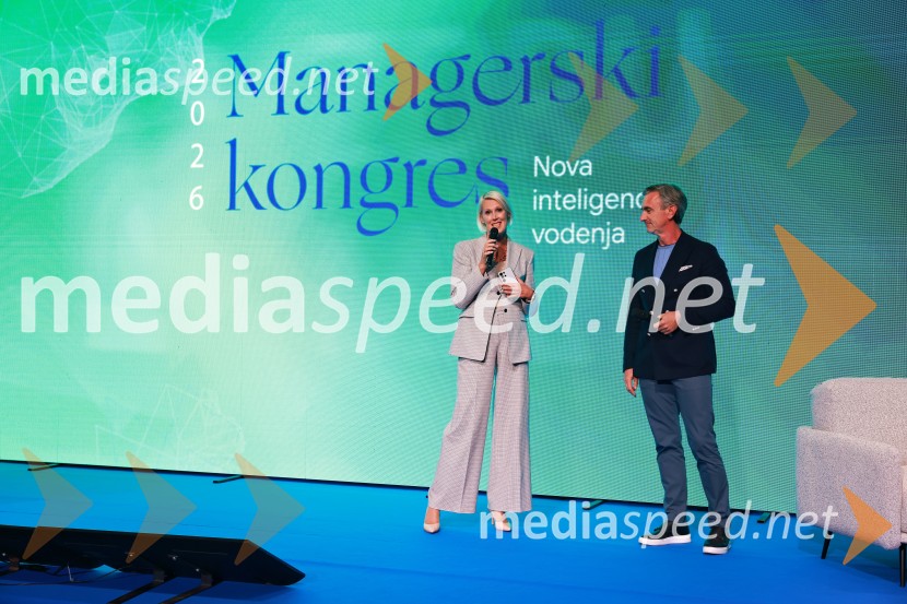  Petra Juvančič, izvršna direktorica, Združenje Manager;  Marko Lukić, lastnik in direktor družbe Lumar IGManagerski kongres 2026, petek