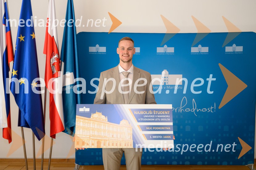 Najboljši študent Univerze v Mariboru v študijskem letu 2025/2026 je Nejc Podkoritnik