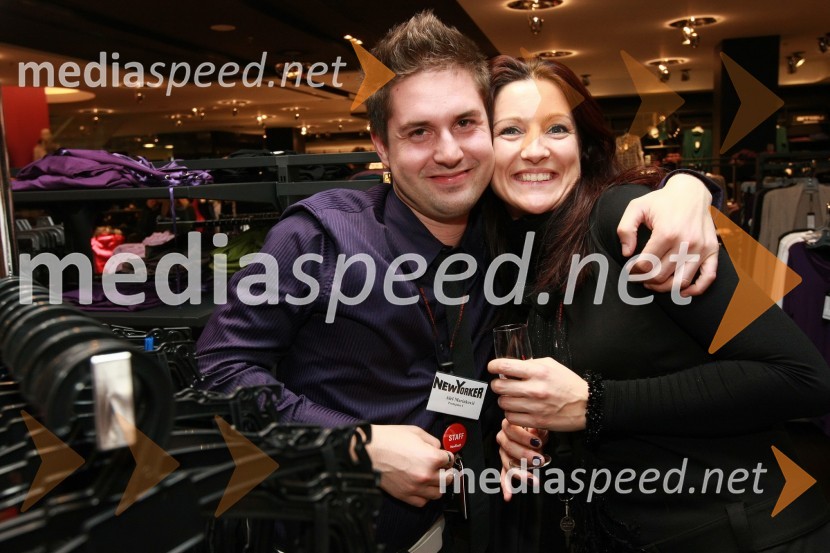 Aleš Marinkovič, prodajalec in Miriam Gorjup, poslovodja trgovine New YorkerNew Yorker, odprtje prenovljene trgovine v Cityparku Ljubljana