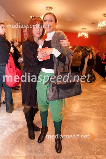 Barbara Hieng Samobor, direktorica MGL in Maruša Geymayer-Oblak, igralkaMali zakonski zločini, premiera drame v MGL