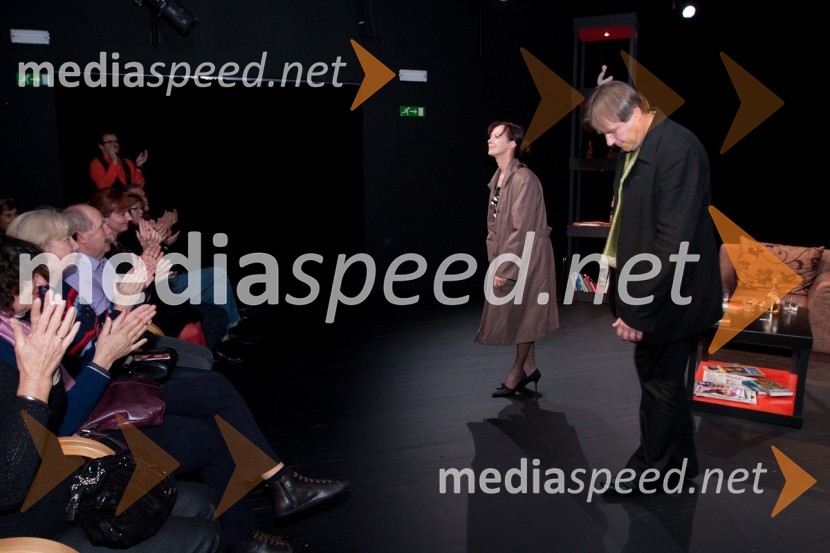 Bernarda Oman, igralka in Jožef Ropoša, igralec, poklonMali zakonski zločini, premiera drame v MGL