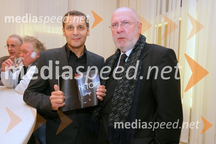 Danilo Rošker, direktor SNG Maribor in Stane Jurgec, dirigentNetopir, premiera operete v SNG Maribor