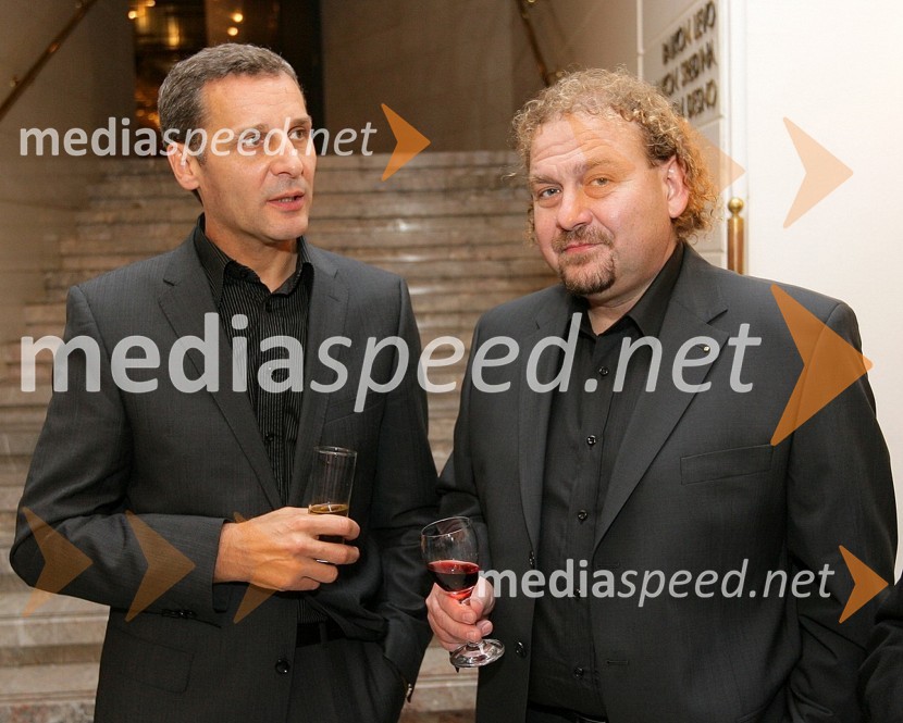 Danilo Rošker, direktor SNG Maribor in Darko Brlek, direktor Festivala LjubljanaNetopir, premiera operete v SNG Maribor