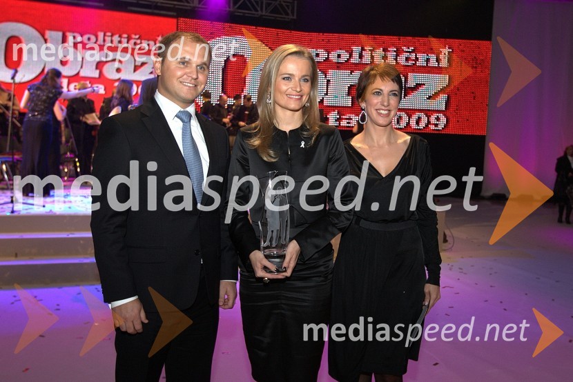 Matej Raščan, direktor in lastnik podjetja Rašica Point d.o.o. ter podjetja Delo revije d.d., Katarina Kresal, ministrica za notranje zadeve in Politični obraz leta 2009 ter Gordana Sredojevič Goga, urednica revij Obrazi in EvaPolitični obraz leta 2009 je Katarina Kresal