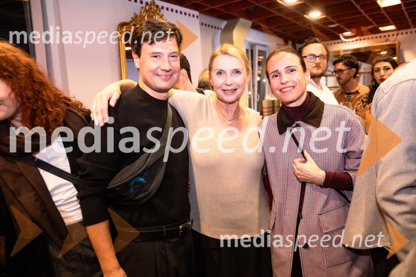  Mario Dragojević, igralec;  Lali Sladjana Ilic, MSc MFA, Rotary Club Ljubljana International, nekdanja predsednica društva SILA IWCL - International Women's Club Ljubljana;  ... Kako se naučiti dvojine, premiera, Prešernovo gledališče Kranj