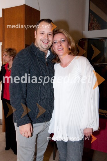 Mark Žitnik, TV voditelj in Urška Alič Flajnik, direktorica Špas TeatraMesar za vse večne čase, premiera