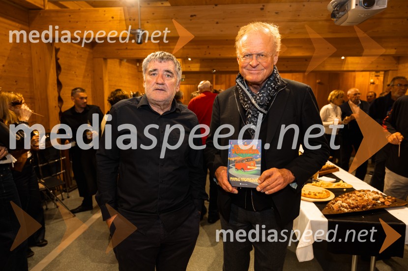  Marko Radmilovič, radijec, kolumnist, režiser;  Janez  Škrabec, direktor Riko d.o.o.Iskrivo v živo: Marko Radmilovič in Darja Goznik
