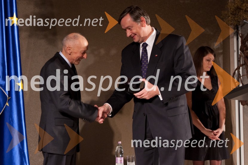 Stanko Kristl, arhitekt, dobitnik nagrade Trend za življensko delo in dr. Danilo Türk, predsednik Republike SlovenijeTrend, podelitev nagrad