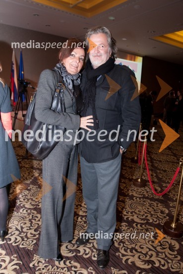 Jani Bavčer, predsednik Rotary Club Ljubljana s soprogoTrend, podelitev nagrad