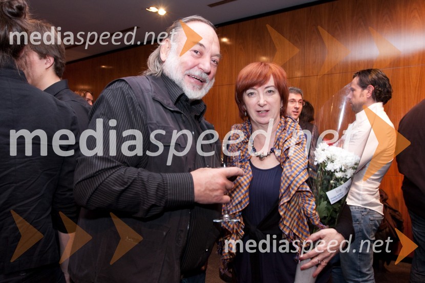 Karpo Godina, režiser in Maja Cerar, lektoricaPomladno prebujenje, premiera mjuzikla v MGL