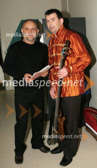 Feri Lainšček, pisatelj ter član strokovne žirije in Marijan Uljan, pevec skupine MalibuSlovenska polka in valček