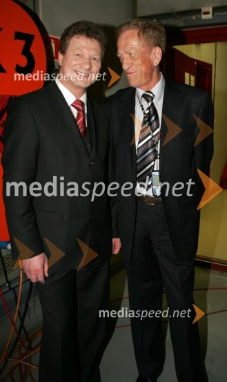 Franc Mihelič, član žirije in Toni Gašperič, glasbenikSlovenska polka in valček