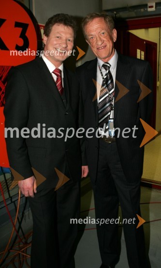 Franc Mihelič, član žirije in Toni Gašperič, glasbenikSlovenska polka in valček