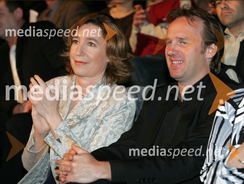 Mojca Menart, v.d. generalnega direktorja RTV Slovenija in Vanja Vardjan, urednik razvedrilnega programa na TV SlovenijaSlovenska polka in valček