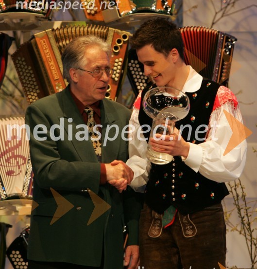 Franc Šegovc, avtor skladbe Modrijanov in Blaž Švab, ModrijaniSlovenska polka in valček
