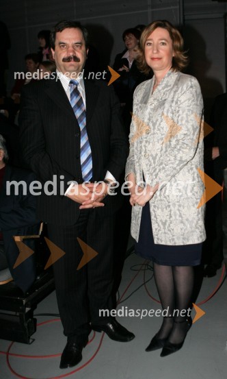 Jože Krajnc, redaktor za narodnozabavno glasbo na TV Slovenija in Mojca Menart, v.d. generalnega direktorja RTV SlovenijaSlovenska polka in valček