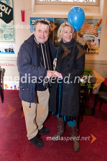 Andrej Nahtigal, igralec in Barbara Cerar, igralkaKandidatka in šofer, premiera filma