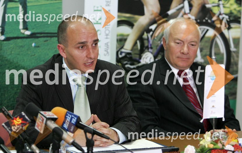 Tomaž Pevec, direktor za marketing, Terme 3000 d.d. in Dušan Bencik, glavni direktor Terme 3000 d.d., Moravske ToplicePredstavitev Hotel Livada Prestige - 5 zvezdic, Terme 3000