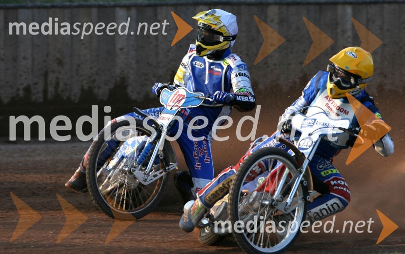 Matej Žagar (AMTK Ljubljana) in Izak Šantej (AMD Krško)SPEEDWAY, 1. dirka DP posameznikov Slovenije, Avstrije in Hrvaške