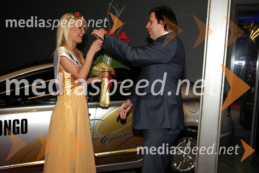 Ines Draganovič, Miss Casino Kongo 2010 in Damjan Musič, direktor Kongo Hotel in Casino d.o.o.Miss Casino Kongo 2010