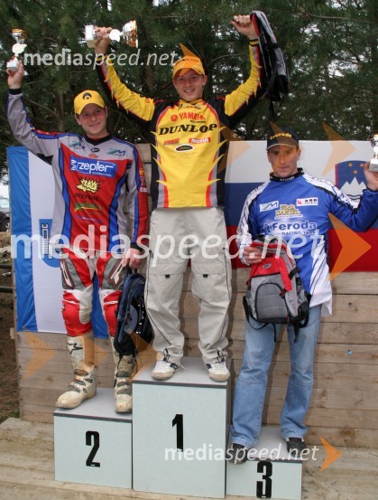 Člani do 125 ccm: Toni Mulec (MK Slovenj Gradec), Klemen Gerčar (AMD Sitar Dunlop) in Aleksander Žafran (AMD Feroda)MOTOKROS, 2. dirka za DP, Slovenj Gradec