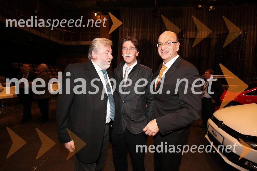 Tone Smolnikar, župan Kamnika, Jožko Čuk, v.d. direktorja Slovenskega narodnega gledališča (SNG) Nova Gorica in Heinz Slesak, generalni direktor Porsche SlovenijaSlovenski avto leta 2010
