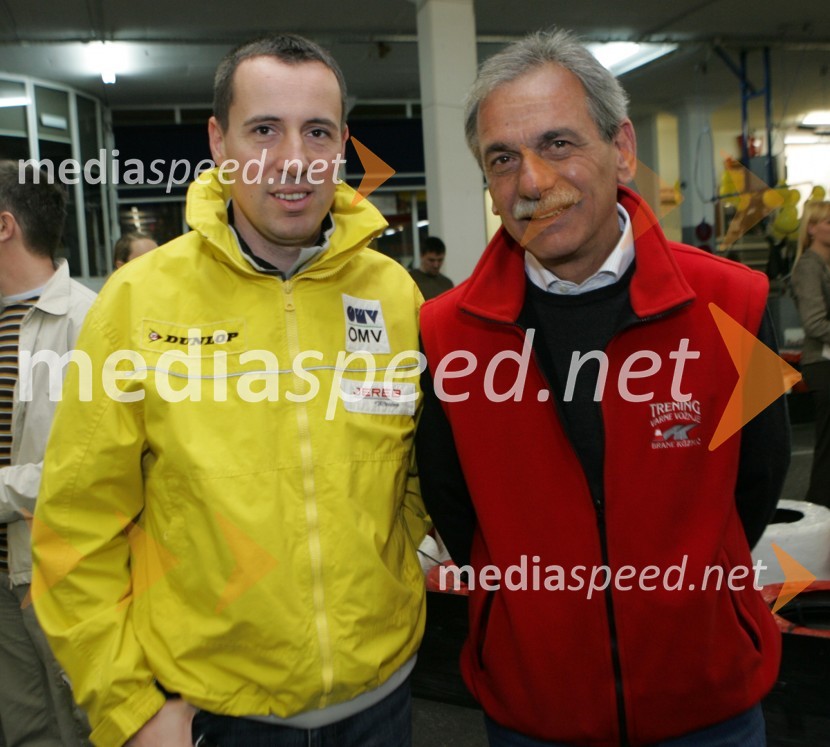 Andrej Jereb in Brane Kuzmič, legenda slovenskega relija in inštruktor varne vožnjeDirka!, predstavitev reality show