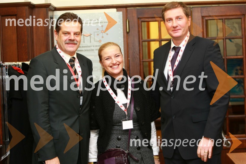 Andrej Godec, Direkcija RS za investicije v javno železniško infrastrukturo, Ingrid Sever, idejni vodja kongresa RIMC 2010 in prof. dr. Drago SeverRIMC 2010