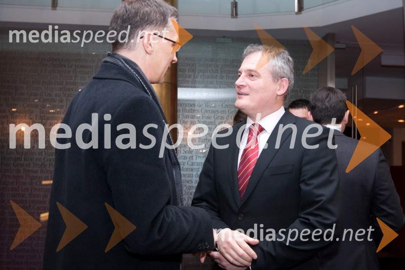 Igor Lukšič, minister za šolstvo in šport in Aleksander Svetelšek, predsednik Združenja ManagerZdruženje Manager, januarsko srečanje in podelitev priznanja za življenjsko delo na področju managementa