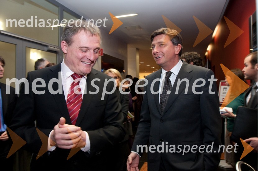 Aleksander Svetelšek, predsednik Združenja Manager in Borut Pahor, predsednik Vlade RSZdruženje Manager, januarsko srečanje in podelitev priznanja za življenjsko delo na področju managementa
