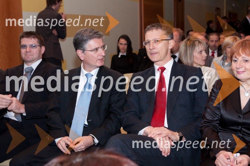 Dejan Turk, predsednik uprave Simobil, Franjo Bobinac, predsednik uprave Gorenje d.d. in Igor Lukšič, minister za šolstvo in športZdruženje Manager, januarsko srečanje in podelitev priznanja za življenjsko delo na področju managementa