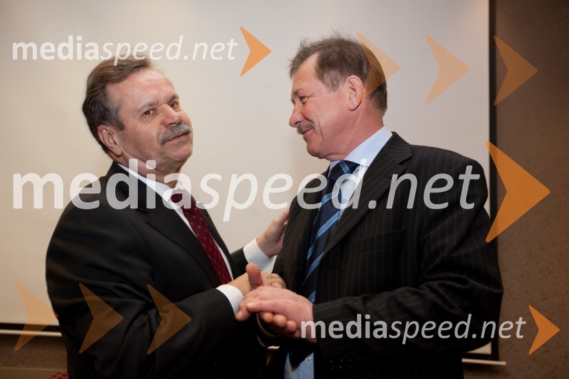 Dr. Radovan Stanislav Pejovnik, rektor univerze v Ljubljani in prof. dr. Dušan Šuput, dekan na Medicinski fakultetiSlavnostni dogodek URI Soča