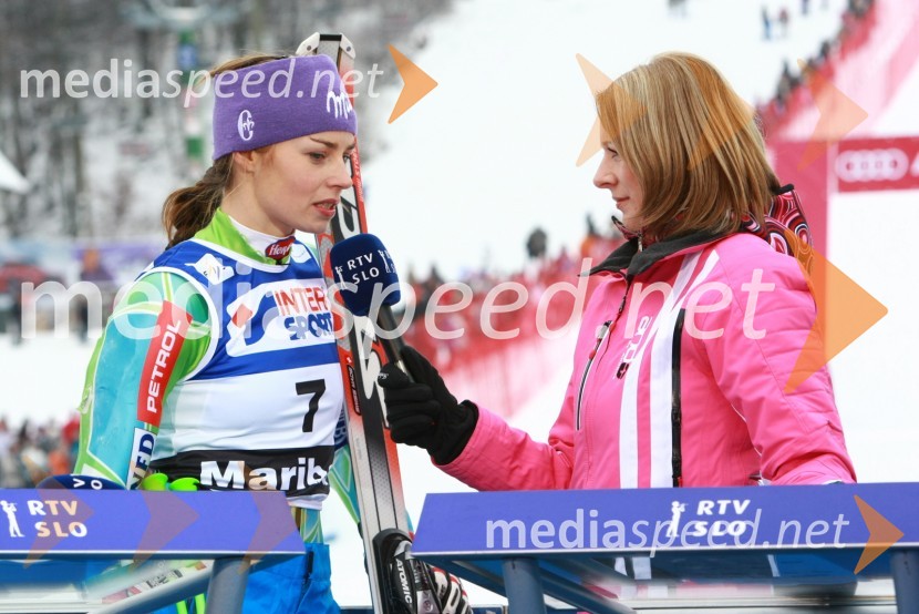 Tina Maze, smučarka in ..., novinarka RTV Slovenija46. Zlata lisica, druženje na Snežnem stadionu in VIP šotoru