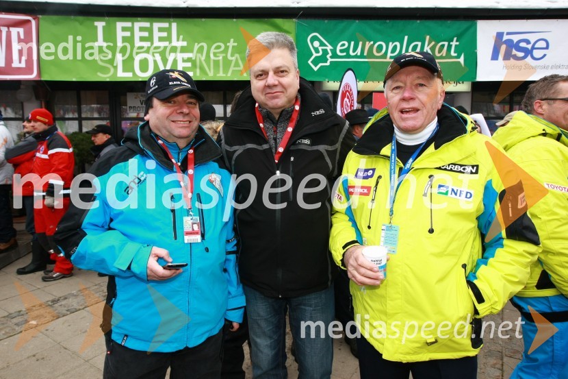 Srečko Vilar, generalni sekretar Zlate lisice, Andrej Verlič, podžupan Mestne občine Maribor ter Tone Vogrinec, nekdanji direktor alpskih smučarskih disciplin in direktor smučarskega sklada46. Zlata lisica, druženje na Snežnem stadionu in VIP šotoru