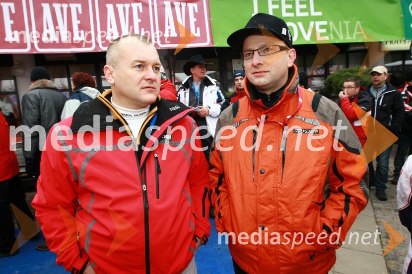 Franc Kangler, župan Maribora in Radovan Žerjav, predsednik SLS46. Zlata lisica, druženje na Snežnem stadionu in VIP šotoru