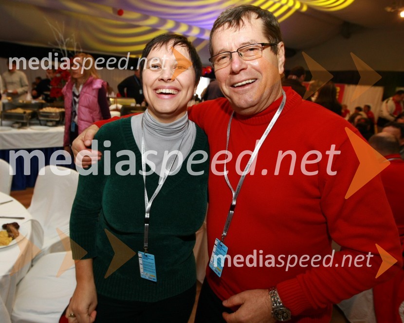 Slavko Petek, Klima Petek in soproga Otilija46. Zlata lisica, druženje na Snežnem stadionu in VIP šotoru