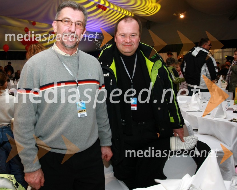 Dr. Bojan Korošec, direktor Splošne bolnišnice Murska Sobota in Aleš Hauc, generalni direktor Pošte Slovenije46. Zlata lisica, druženje na Snežnem stadionu in VIP šotoru