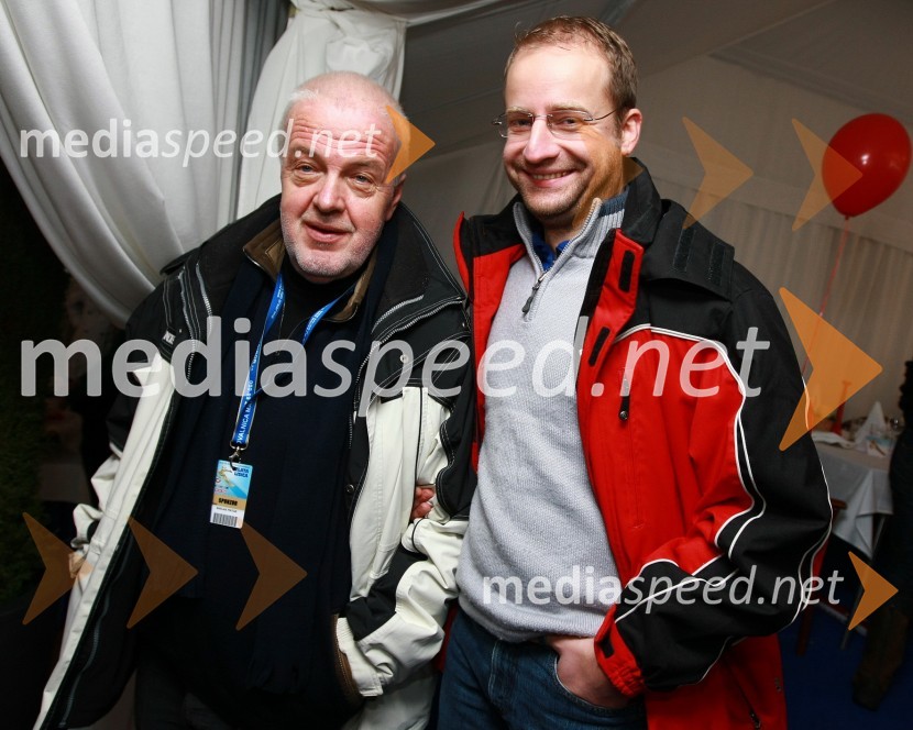 Marjan Pinter, direktor Konstruktor vgr. d.o.o. in Zoran Ličen, Pošta Slovenije46. Zlata lisica, druženje na Snežnem stadionu in VIP šotoru