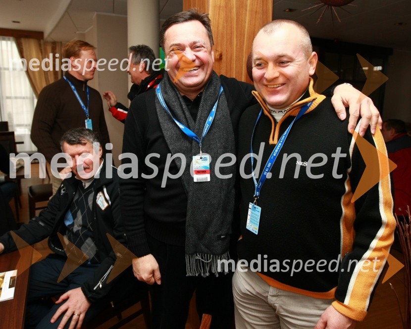 Zoran Janković, župan Ljubljane in Franc Kangler, župan Maribora46. Zlata lisica, druženje na Snežnem stadionu in VIP šotoru